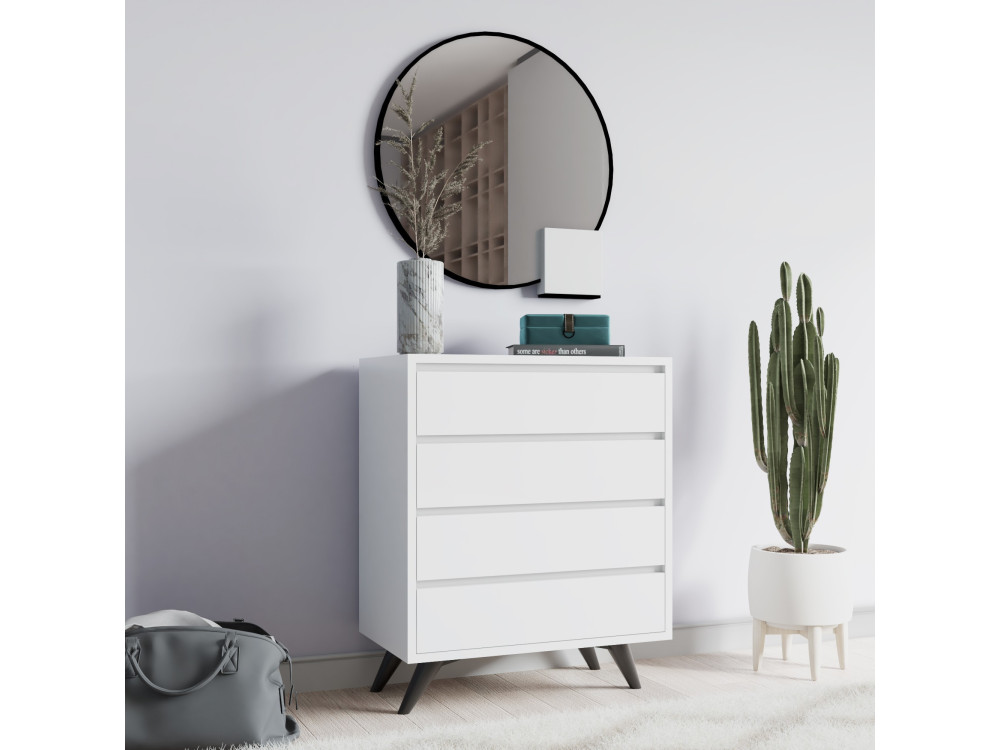 Cassettiera in legno "Suvera" - 70 x 40 x 86 cm - Bianco