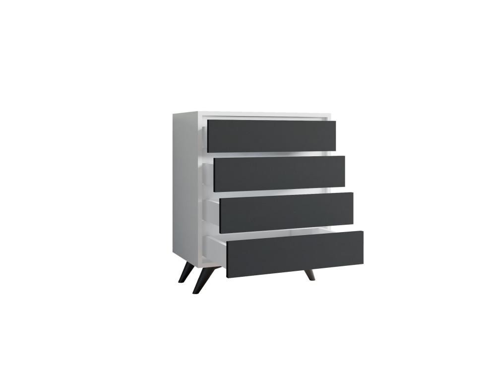 Cassettiera in legno "Suvera" - 70 x 40 x 86 cm - Bianco