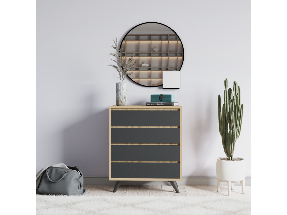 Cassettiera in legno "Suvera" - 70 x 40 x 86 cm - Marrone