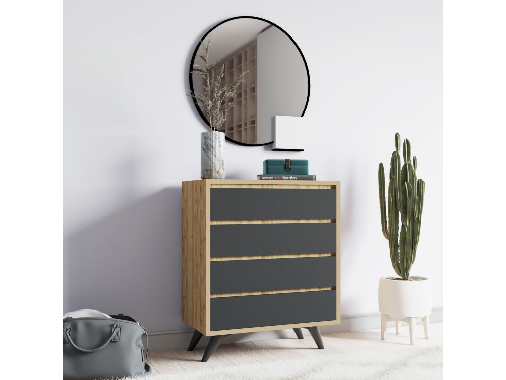 Cassettiera in legno "Suvera" - 70 x 40 x 86 cm - Marrone
