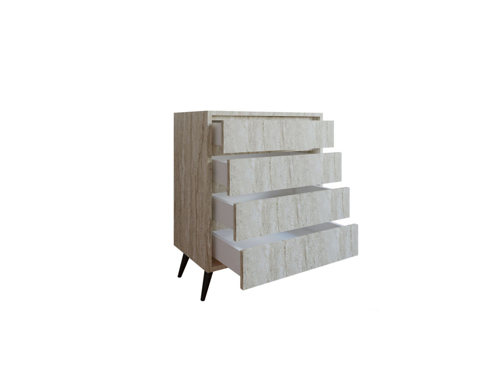Cassettiera in legno "Suvera" - 70 x 40 x 86 cm - Travertino
