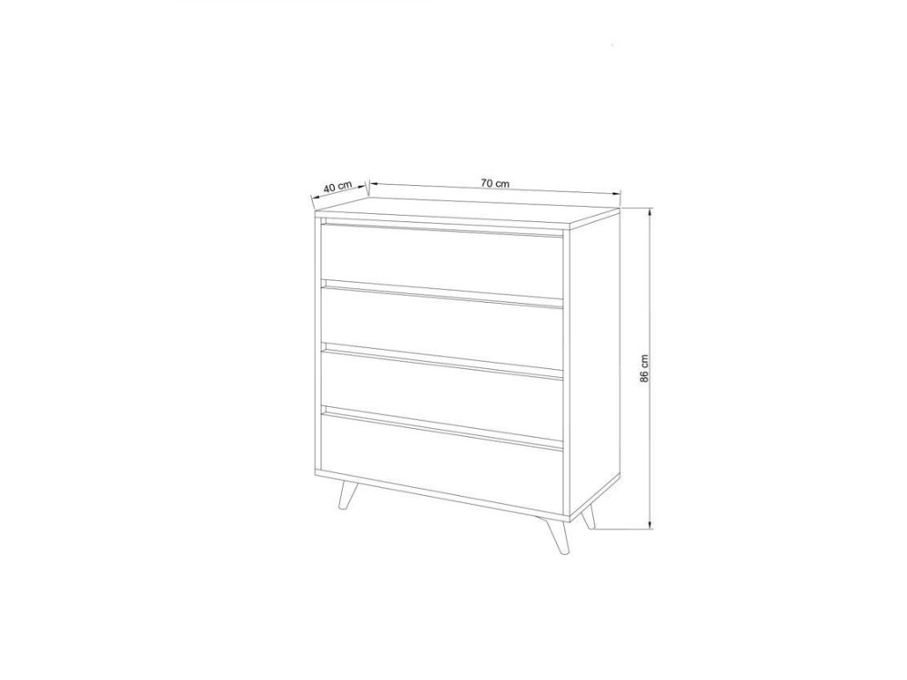 Cassettiera in legno "Suvera" - 70 x 40 x 86 cm - Travertino