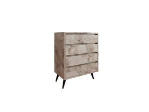 Cassettiera in legno "Suvera" - 70 x 40 x 86 cm - Beige marmorizzato