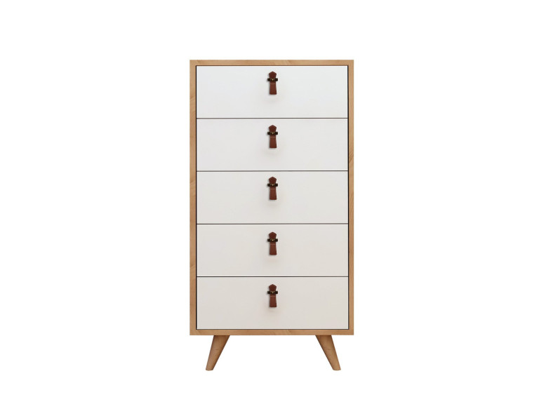 Cassapanca in legno "Frenzu" - 50 x 40 x 103 cm - Bianco