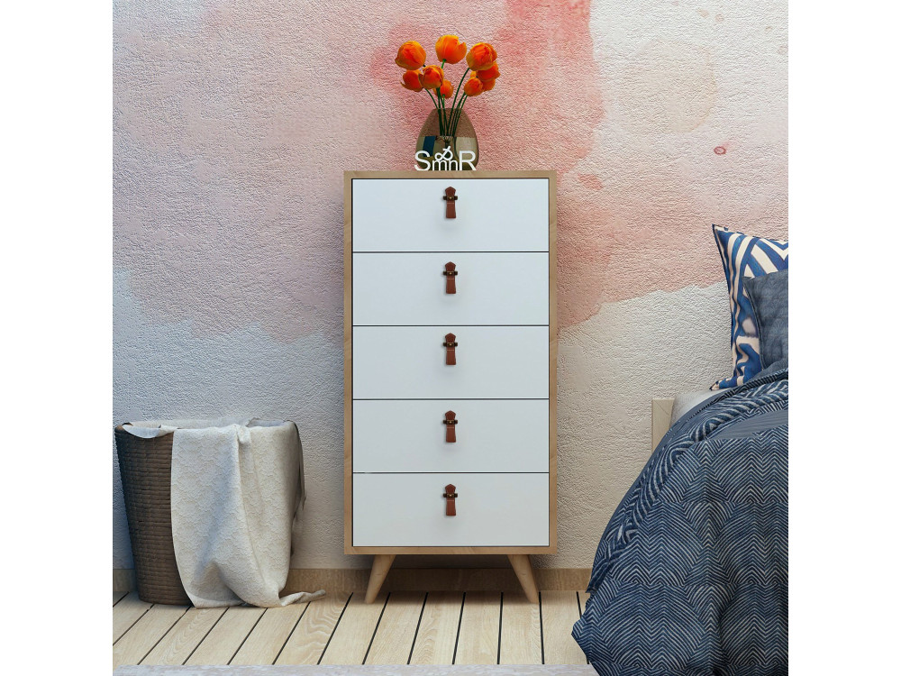 Cassapanca in legno "Frenzu" - 50 x 40 x 103 cm - Bianco