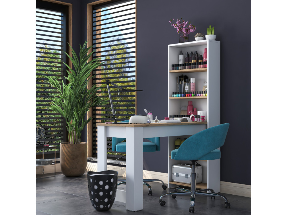 Comodino "Ferna" con ripiani in legno - 120 x 54 x 154 cm - Marrone