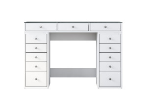 Comodino "Sina" con cassetti in legno incorporati - 120 x 44 x 80 cm - Bianco