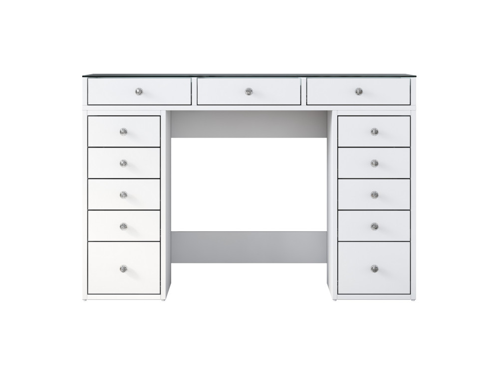 Comodino "Sina" con cassetti in legno incorporati - 120 x 44 x 80 cm - Bianco