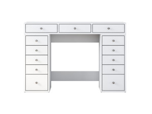 Comodino "Sena" con cassetti in legno incorporati - 120 x 44 x 82 cm - Bianco