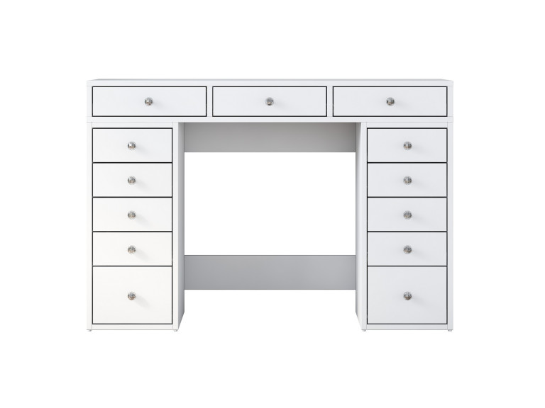 Comodino "Sena" con cassetti in legno incorporati - 120 x 44 x 82 cm - Bianco