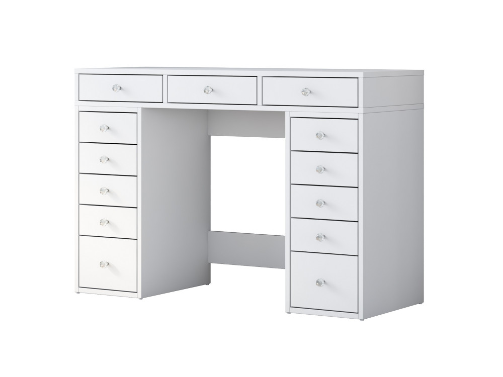 Comodino "Sena" con cassetti in legno incorporati - 120 x 44 x 82 cm - Bianco