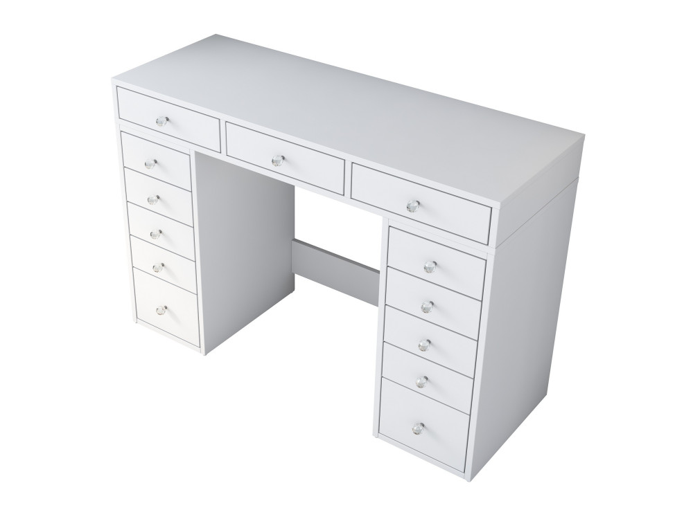 Comodino "Sena" con cassetti in legno incorporati - 120 x 44 x 82 cm - Bianco