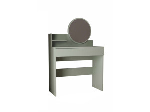 Comodino "Harmony Mini Round" con specchio in legno - 90 x 40 x 133 cm - Verde