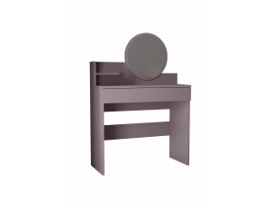 Comodino "Harmony Mini Round" con specchio in legno - 90 x 40 x 133 cm - Viola