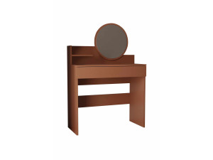 Comodino "Harmony Mini Round" con specchio in legno - 90 x 40 x 133 cm - Terracotta