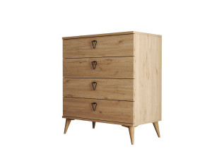 Cassettiera in legno "Versa-Ce" - 80 x 45 x 90 cm - Marrone