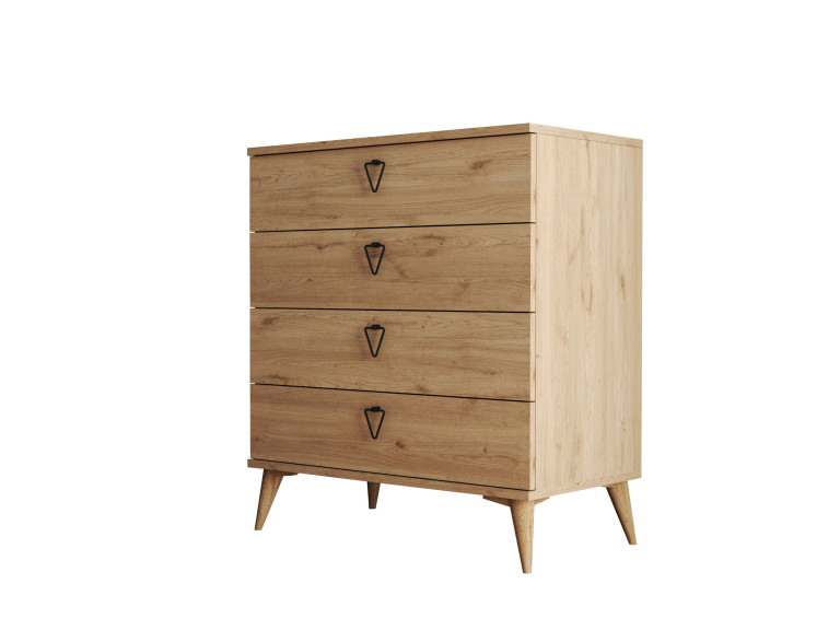 Cassettiera in legno "Versa-Ce" - 80 x 45 x 90 cm - Marrone