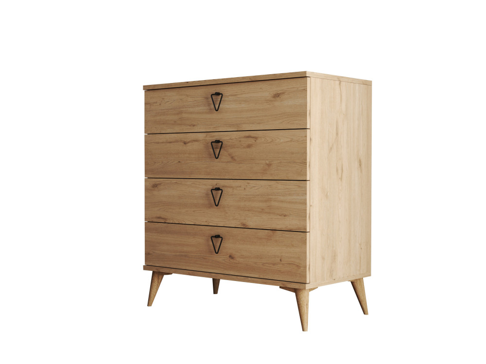 Cassettiera in legno "Versa-Ce" - 80 x 45 x 90 cm - Marrone