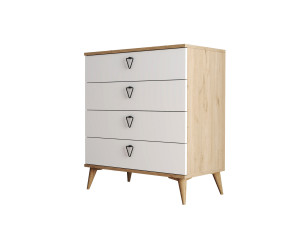 Cassettiera in legno "Versa-Ce" - 80 x 45 x 90 cm - Bianco
