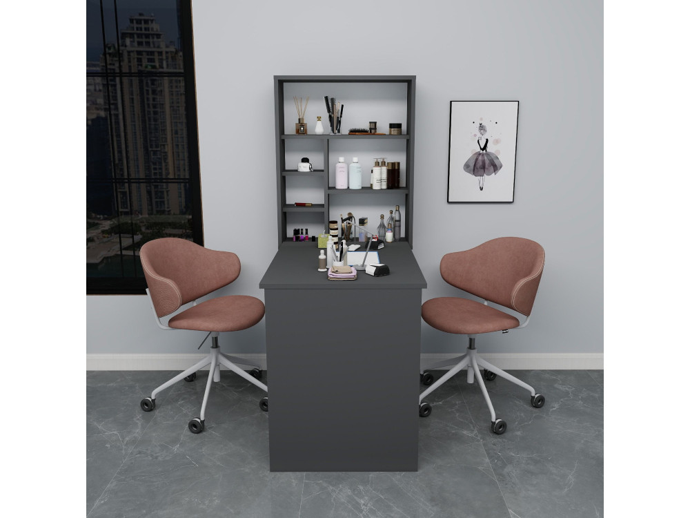 Tavolo da trucco in legno "Sedir" - 90 x 59 x 74 cm - Grigio antracite