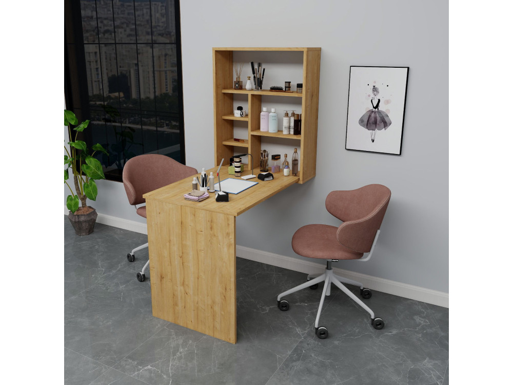 Tavolo da trucco in legno "Sedir" - 90 x 59 x 74 cm - Beige