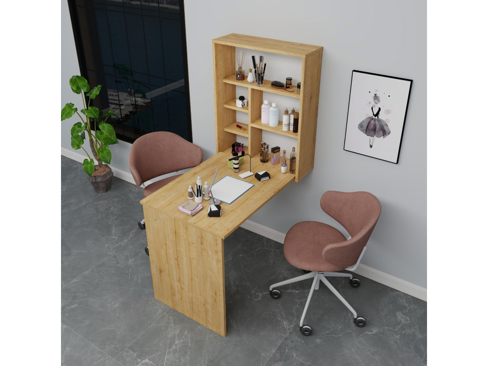 Tavolo da trucco in legno "Sedir" - 90 x 59 x 74 cm - Beige