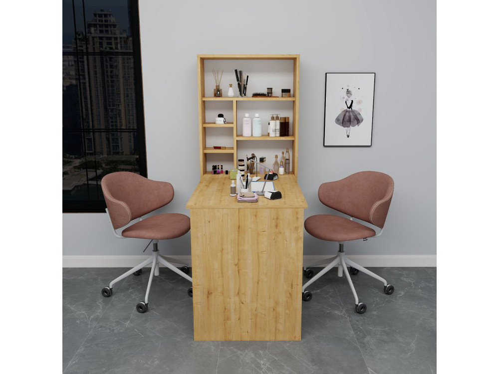 Tavolo da trucco in legno "Sedir" - 90 x 59 x 74 cm - Beige