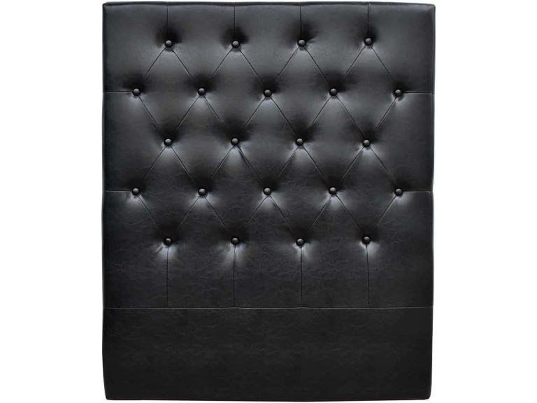 Testiera del letto imbottita 99 cm "Déco" in PVC-Nero