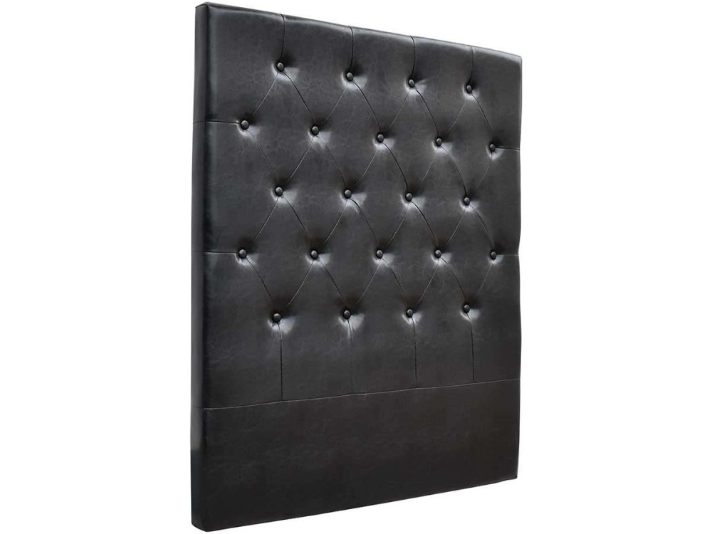 Testiera del letto imbottita 99 cm "Déco" in PVC-Nero