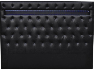 Testiera con LED "Déco"  - Per letto 140 x 190 cm - Nero