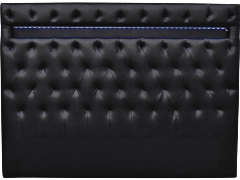 Testiera con LED "Déco"  - Per letto 140 x 190 cm - Nero