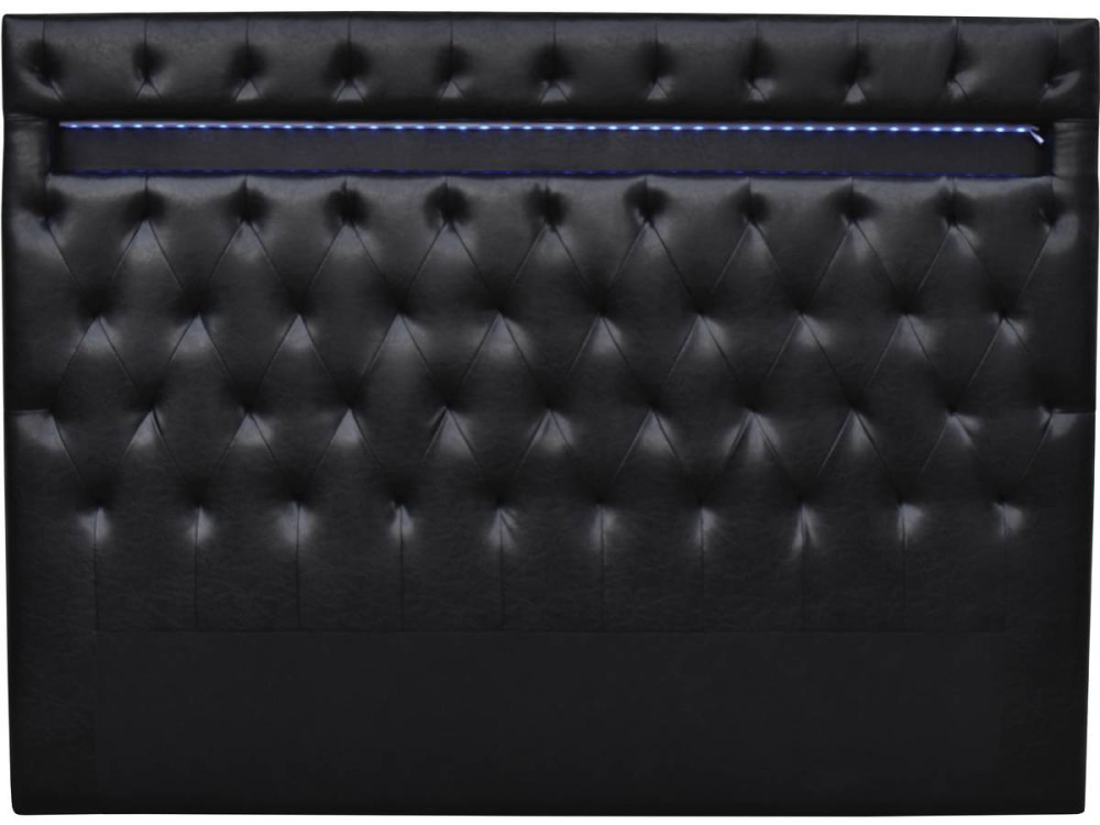 Testiera con LED "Déco"  - Per letto 140 x 190 cm - Nero