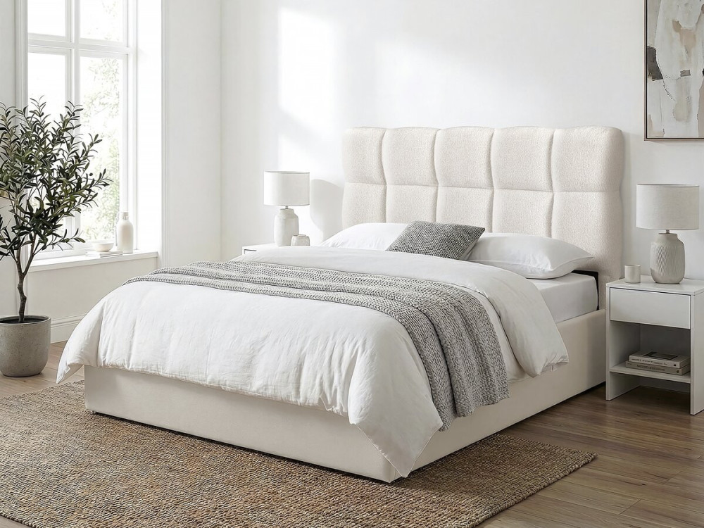 Testiera a bolle in tessuto spesso "Alpe d'Huez" - 140 cm - Beige