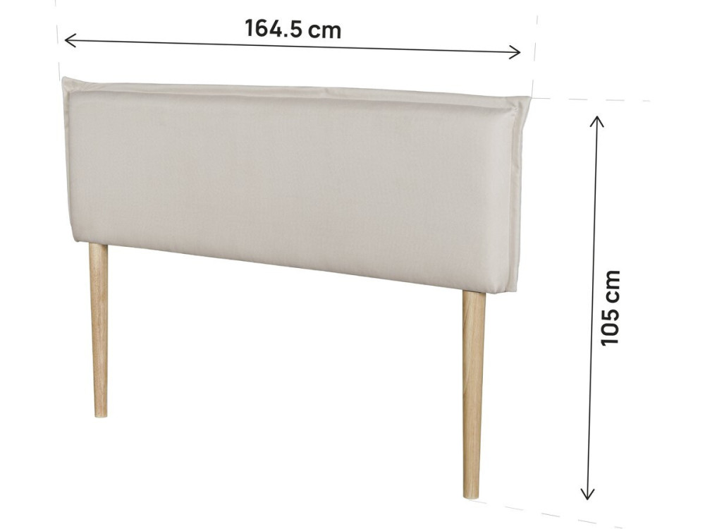 Testiera "Jessica" in lino - 160 cm - Beige