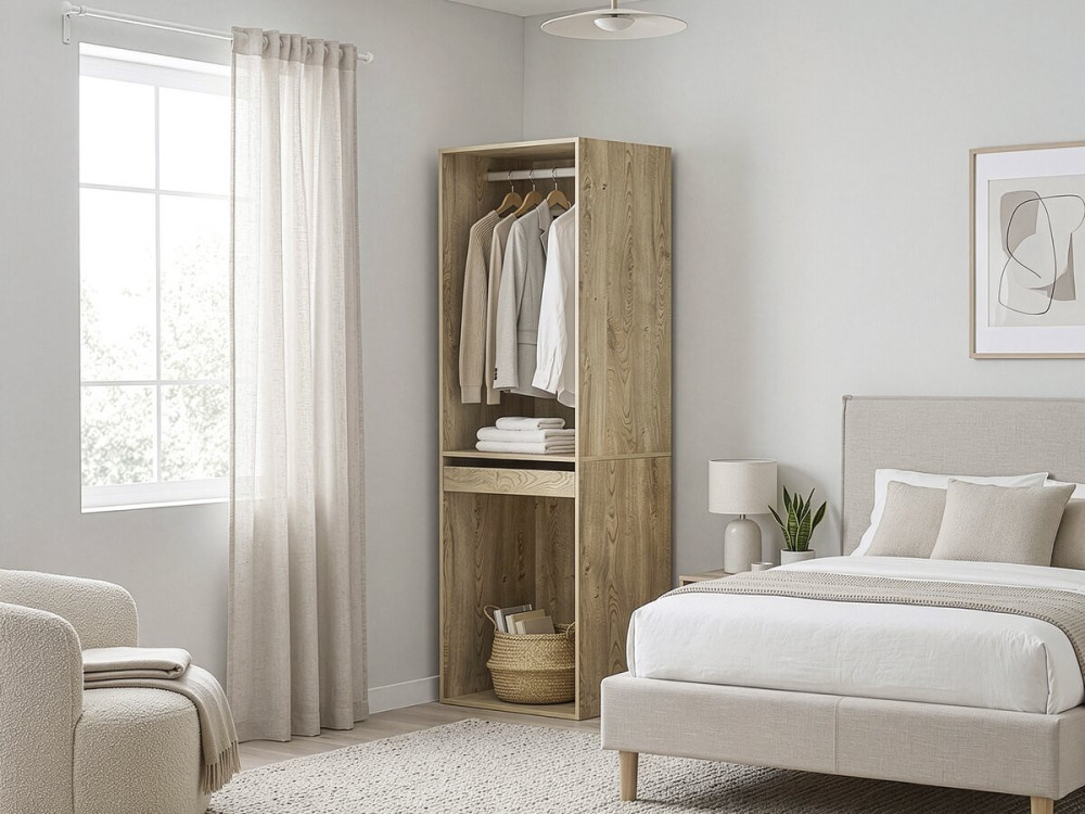 Armadio "Opéra" con appendiabiti e portapantaloni - 60 x 45 x 180 cm - Beige
