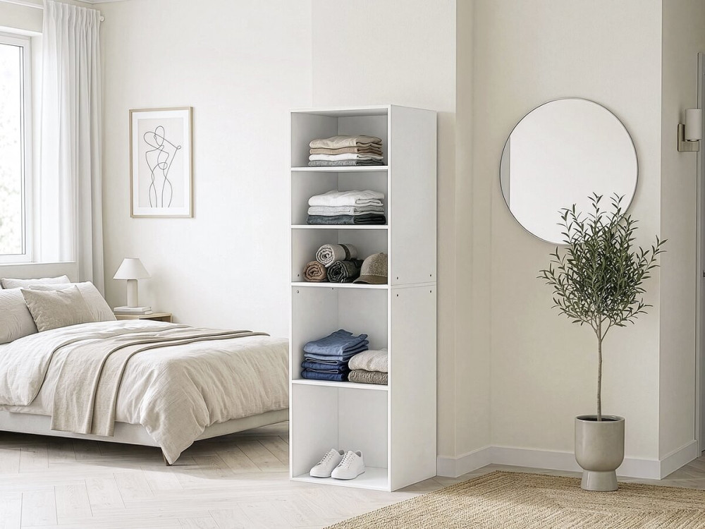 Armadio "Opéra" con 5 ripiani - 60 x 45 x 180 cm - Bianco