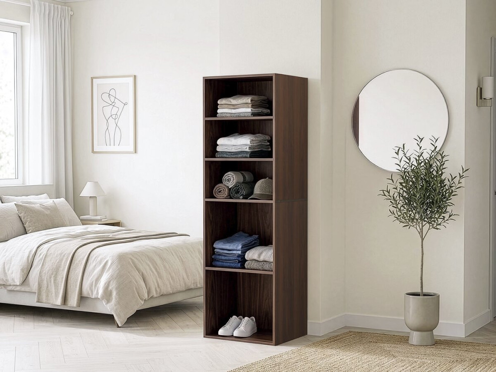 Armadio "Opéra" con 5 ripiani - 60 x 45 x 180 cm - Marrone