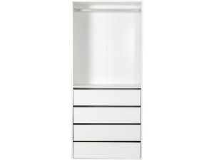 Armadio "Opéra" con 4 cassetti e 1 spazio per appendere - 80 x 45 x 180 cm - Bianco