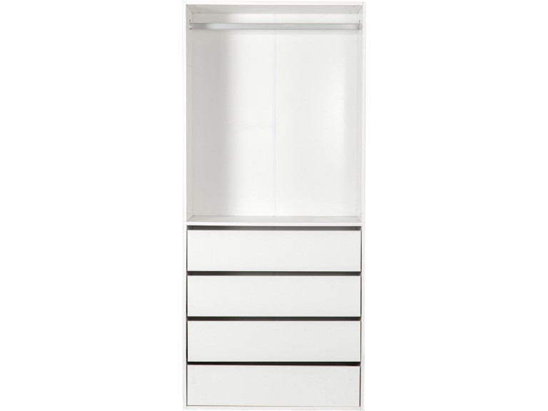 Armadio "Opéra" con 4 cassetti e 1 spazio per appendere - 80 x 45 x 180 cm - Bianco