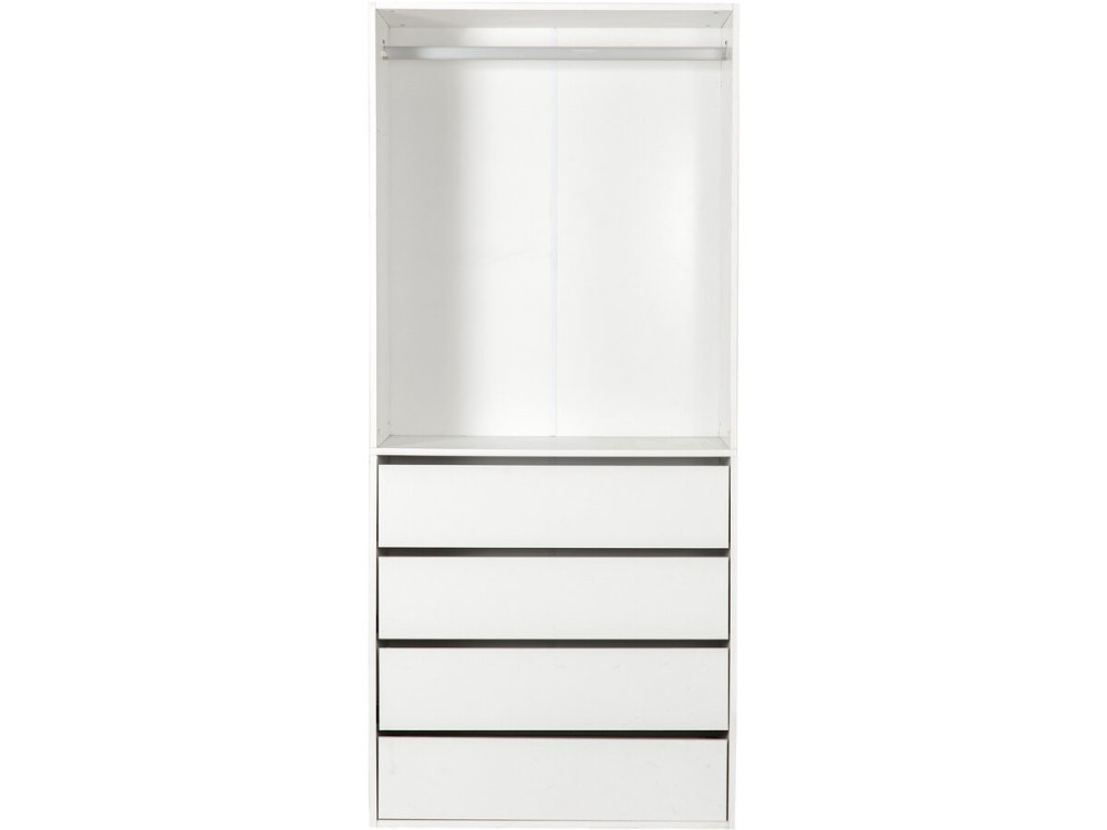 Armadio "Opéra" con 4 cassetti e 1 spazio per appendere - 80 x 45 x 180 cm - Bianco