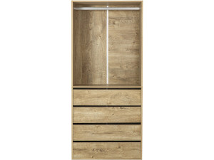 Armadio "Opéra" con 4 cassetti e 1 spazio per appendere - 80 x 45 x 180 cm - Beige