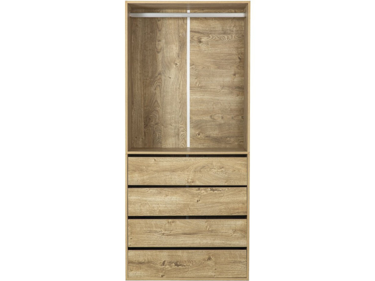 Armadio "Opéra" con 4 cassetti e 1 spazio per appendere - 80 x 45 x 180 cm - Beige
