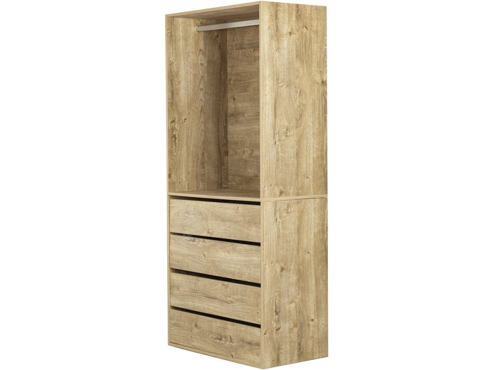 Armadio "Opéra" con 4 cassetti e 1 spazio per appendere - 80 x 45 x 180 cm - Beige