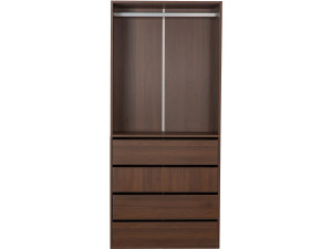 Armadio "Opéra" con 4 cassetti e 1 spazio per appendere - 80 x 45 x 180 cm - Marrone