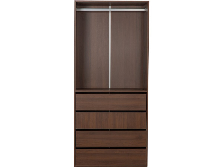 Armadio "Opéra" con 4 cassetti e 1 spazio per appendere - 80 x 45 x 180 cm - Marrone