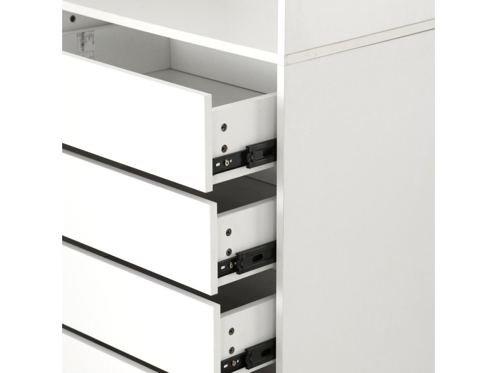 Armadio "Opéra" con 5 cassetti e 2 ripiani - 60 x 45 x 180 cm - Bianco