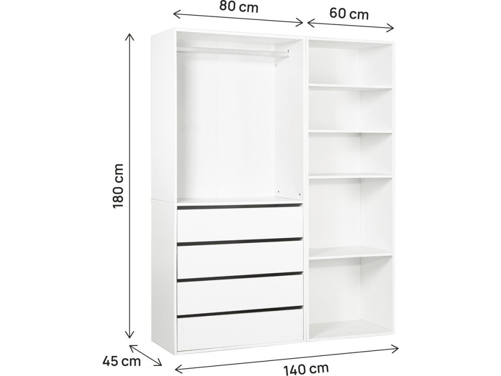 Set da toilette modulare "Opera" - 2 unità - Bianco