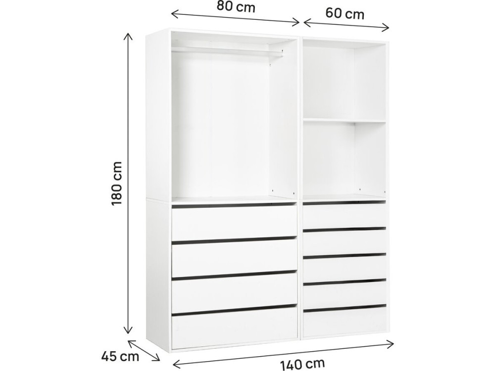 Set da toilette modulare "Opera" - 2 unità - Bianco