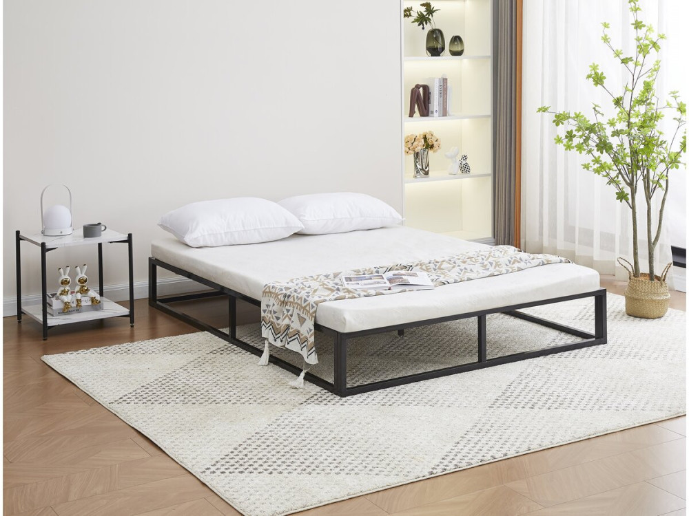 Struttura letto in metallo 160 x 200 cm - Nero