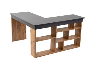Scrivania in legno "Vesper" - 130 x 120 x 72 cm - AntracitePino Atlantico